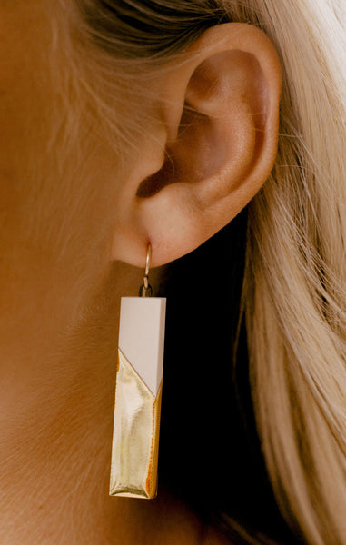 Cydney Ross Cream & Gold Drop Earrings