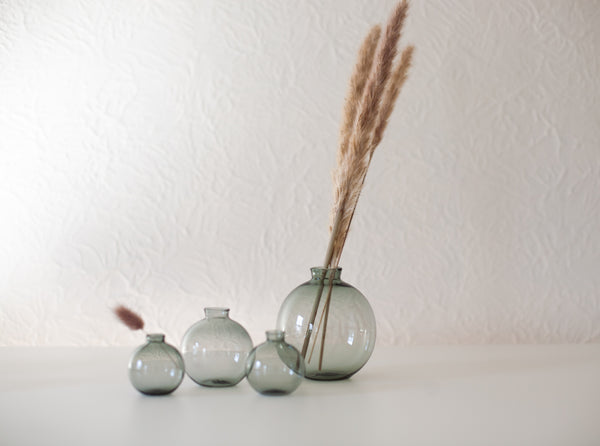 Brook Drabot Glass Medium Bud Vase in Smoked Grey