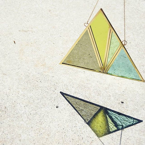 Moxie Bloom Stained Glass Triangle (no. 1)